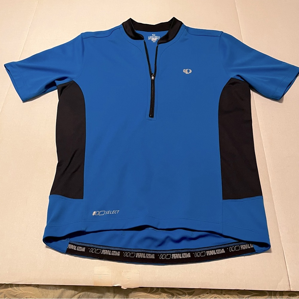 Pearl Izumi Mens Size Small Blue Black Quarter Zip Cycling Jersey Short Sleeve